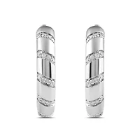 Lab Created Womens Diamond Hoop Earring