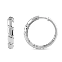 Lab Created Womens Diamond Hoop Earring