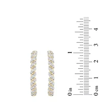 Lab Created Womens Diamond Hoop Earring