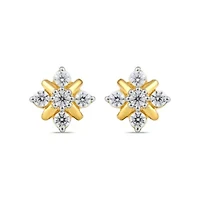 Lab Created Womens Diamond Stud Earring