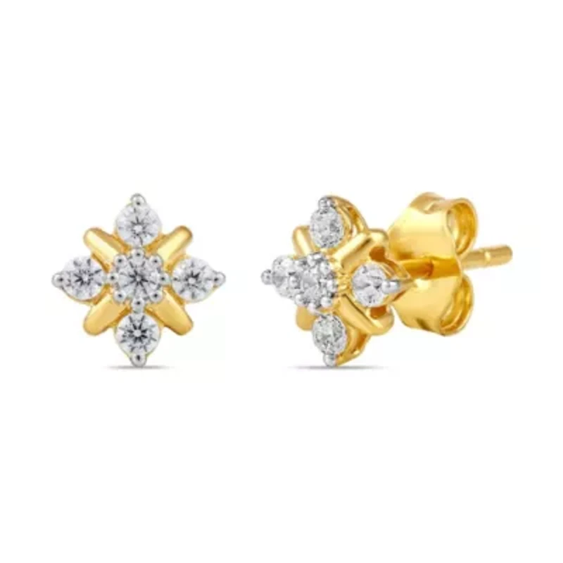 Lab Created Womens Diamond Stud Earring