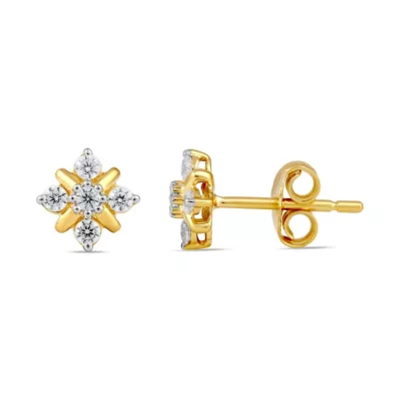 Lab Created Womens Diamond Stud Earring