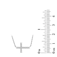 Lab Created Womens Diamond Cross Pendant