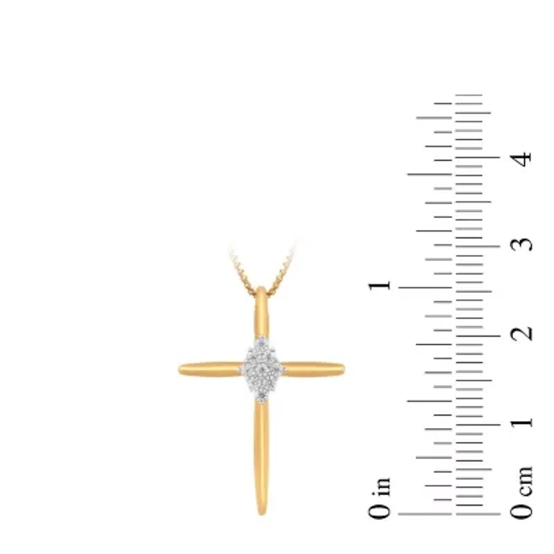 Lab Created Womens Diamond Cross Pendant
