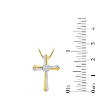 Lab Created Womens Diamond Cross Pendant