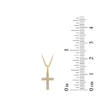 Lab Created Womens Diamond Cross Pendant