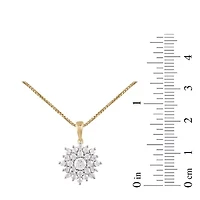 Lab Created Womens Diamond Cluster Pendant