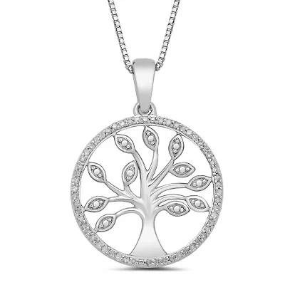 Womens Diamond Tree of Life Pendant