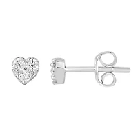 1/5 ct. tw. Diamond Heart Shape Cluster Earring in 10K Gold