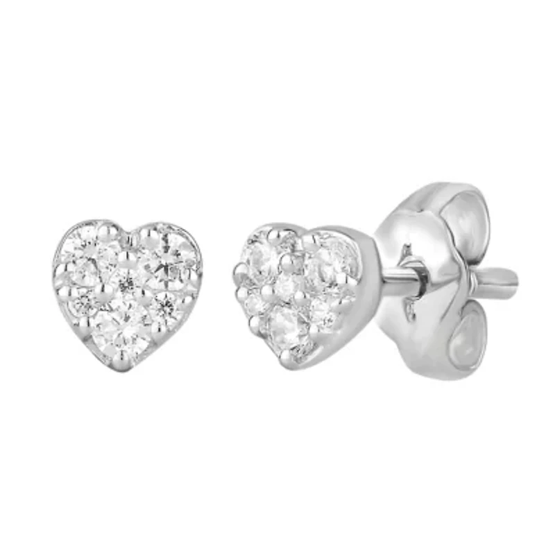 1/5 ct. tw. Diamond Heart Shape Cluster Earring in 10K Gold
