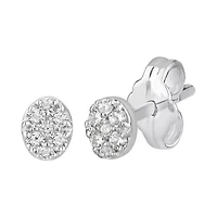 1/5 ct. tw. Diamond Oval Shape Cluster Earring in 10K Gold