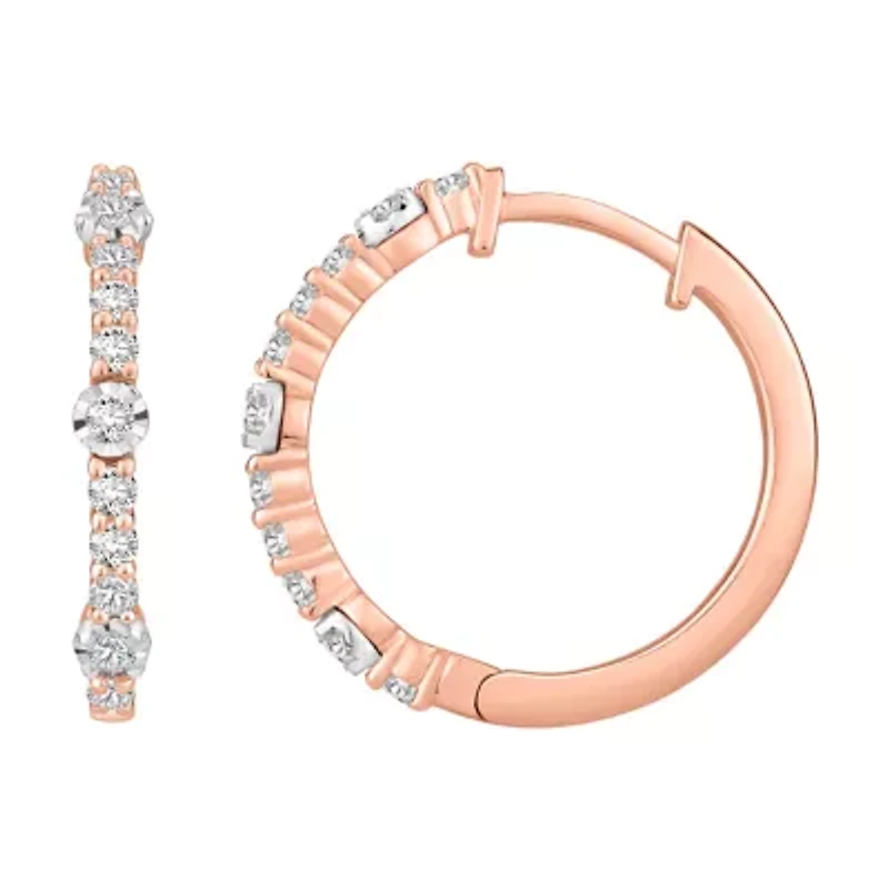 3/8 ct. tw. Diamond Hoop Earring in 14K Gold