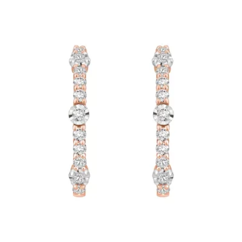 3/8 ct. tw. Diamond Hoop Earring in 14K Gold