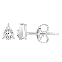 1/8 ct. tw. Diamond Pear Shape Miralce Plate Earring in Silver