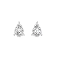 1/8 ct. tw. Diamond Pear Shape Miralce Plate Earring in Silver