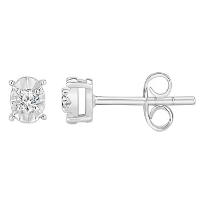 1/6 ct. tw. Diamond Solitare Earring in Silver