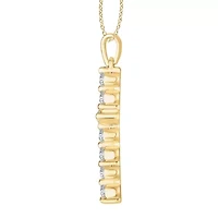 1/4 ct. tw. Diamond Heart Desire Cross Pendant in 18K Gold
