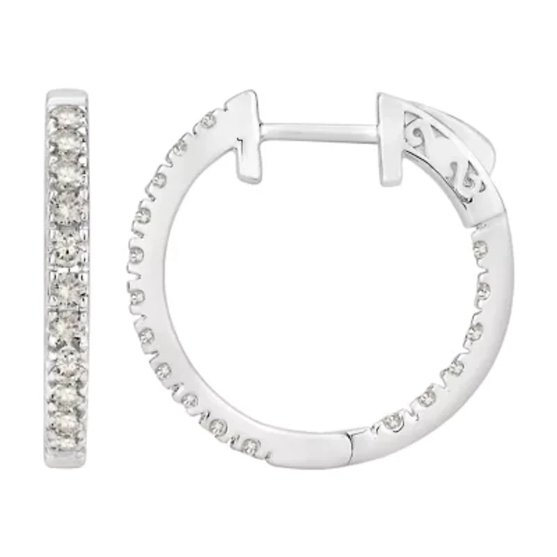1/ ct. tw. Diamond Hoop Earring in 18K Gold