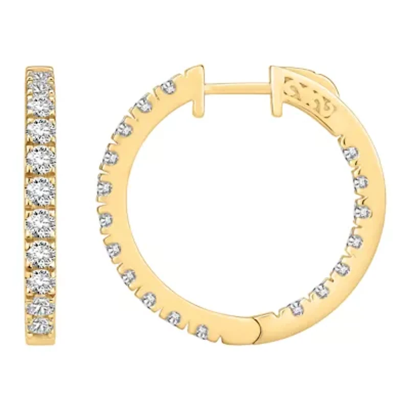 3 ct. tw. Diamond Hoop Earrings in 10K Gold