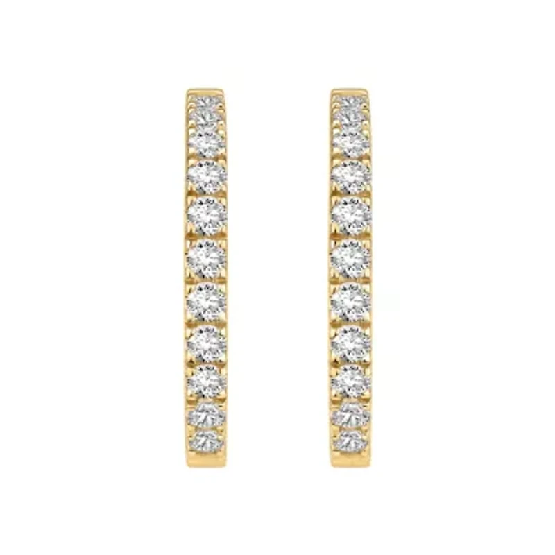 3 ct. tw. Diamond Hoop Earrings in 10K Gold