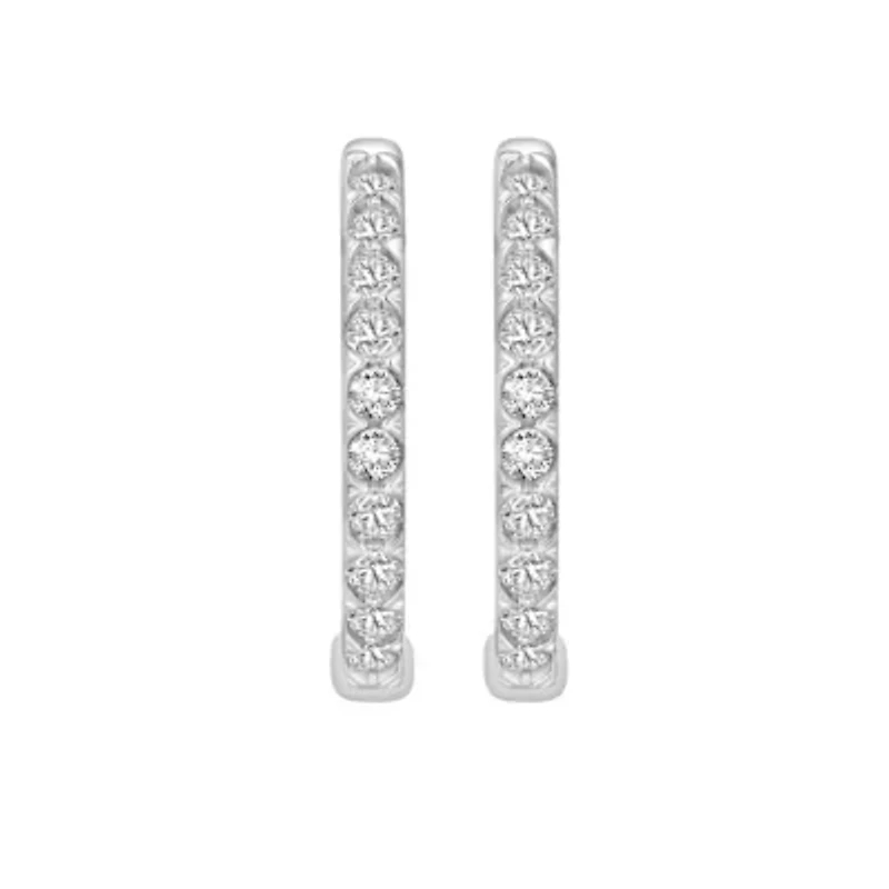 1/4 ct. tw. Diamond Hoop Earring in Silver