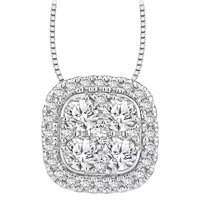 1 ct. tw. Diamond Cushion Shape Pendant in 10K Gold
