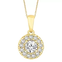 1/2 ct. tw. Diamond Hear Desire Halo Pendant in 18K Gold