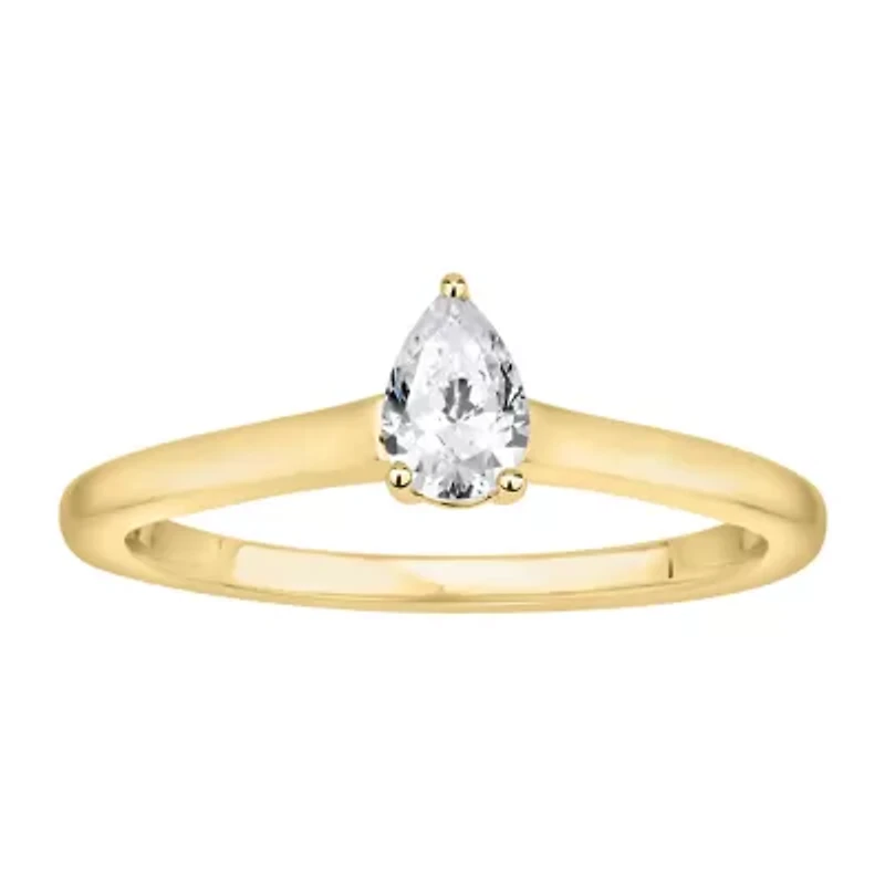 1/2 ct. tw. Diamond Pear Solitare Ring in 14K Gold