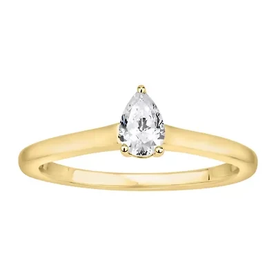 1/2 ct. tw. Diamond Pear Solitare Ring in 14K Gold