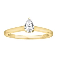 1/2 ct. tw. Diamond Pear Solitare Ring in 14K Gold