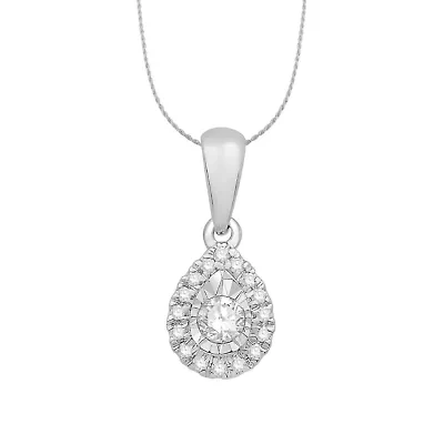 1/8 ct. tw. Diamond Pear Miracl Plate Pendant in 10K Gold