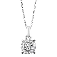 1/10 ct. tw. Diamond Miracle Plate Halo Pendant in Silver
