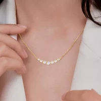 Lab Created 18k Vermeil Plated Silver 2.8 Ct Round Lab Grown Diamond Pendant Necklace 18"