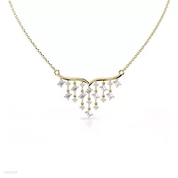 Lab Created 18k Vermeil Plated Silver 2.9 Ct Multi ShapeLab Grown Diamond Pendant Necklace 18"