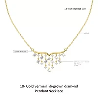 Lab Created 18k Vermeil Plated Silver 2.9 Ct Multi ShapeLab Grown Diamond Pendant Necklace 18"