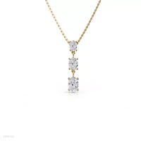 Lab Created 18k Vermeil Plated Silver 2.15 Ct Oval Cut Lab Grown Diamond Pendant Drop Necklace 18"