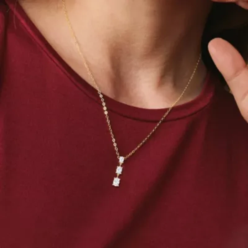 Lab Created 18k Vermeil Plated Silver 2.15 Ct Oval Cut Lab Grown Diamond Pendant Drop Necklace 18"