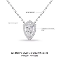 Lab Created Sterling Silver 2.5 Ct Lab Grown Diamond Pendant Necklace 18"
