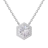 Lab Created Sterling Silver 2.5 ct Round Lab Grown Diamond Pendant Necklace 18"