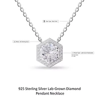 Lab Created Sterling Silver 2.5 ct Round Lab Grown Diamond Pendant Necklace 18"