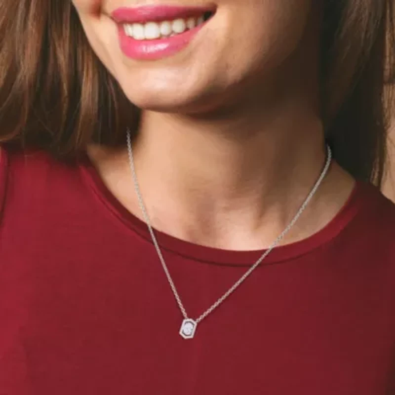 Lab Created Sterling Silver 2 ct Oval Cut Lab Grown Diamond Pendant Necklace 18"