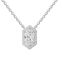Lab Created Sterling Silver 1.5 ct Lab Grown Diamond Pendant Necklace 18"