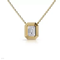Lab Created 18k Vermeil Plated Silver 3 ct Radiant Cut Lab Grown Diamond Pendant Necklace 18"