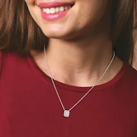 Lab Created 18k Vermeil Plated Silver 3 ct Radiant Cut Lab Grown Diamond Pendant Necklace 18"