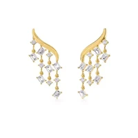 Lab Created 18k Vermeil Plated Silver 3.30 ct Multi Shape Lab Grown Diamond Drop Dangle Earrings