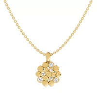 Lab Created 18K Vermeil Plated 0.36 Ct Round Lab Grown Diamond Pendant Necklace