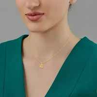 Lab Created 18K Vermeil Plated 0.36 Ct Round Lab Grown Diamond Pendant Necklace