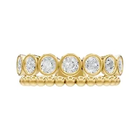 Lab Created 18K Vermeil Plated 1.02 Ct Round Lab Grown Diamond 7-Stone Ring Size 7