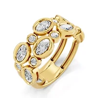 Lab Created 18K Vermeil Plated 1.68 Ct Oval Lab Grown Diamond Wedding Band Ring Size 7