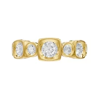 Lab Created 18K Vermeil Plated 1.08 Ct Round Lab Grown Diamond Fancy 7-Stone Ring Size 7